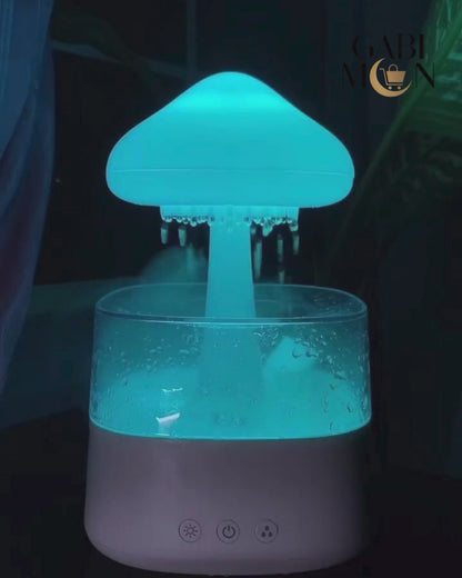 Humidificador Nube con sonido de lluvia💧, aceite esencial y luz LED✨.