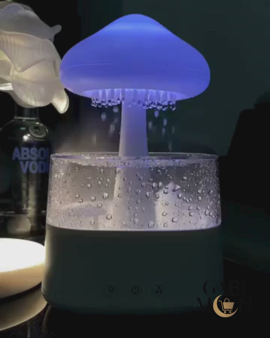 Humidificador Nube con sonido de lluvia💧, aceite esencial y luz LED✨.
