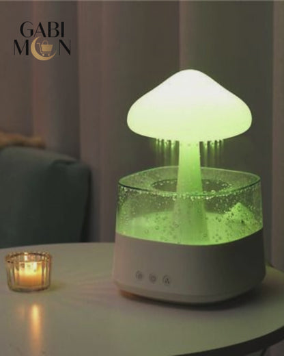 Humidificador Nube con sonido de lluvia💧, aceite esencial y luz LED✨.