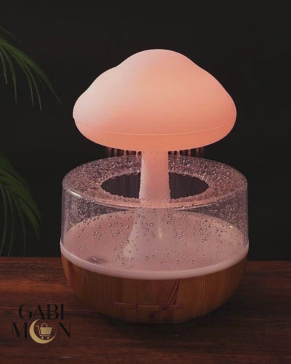 Humidificador Nube con sonido de lluvia💧, aceite esencial y luz LED✨.